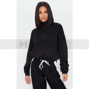 PTL Black Oversized Zip Sweatshirt