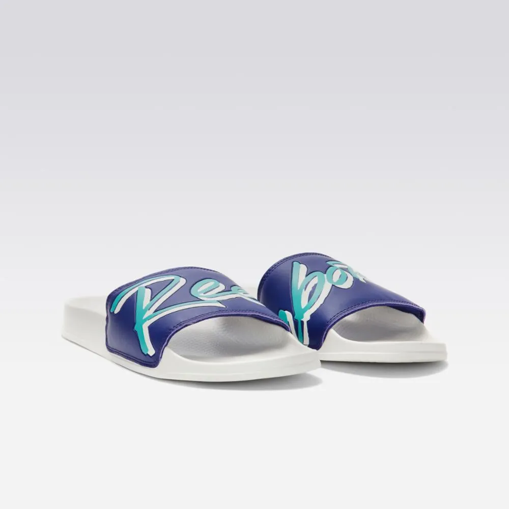 Reebok Footwear Men REEBOK CLASSIC SLIDE CHALK/CLASSIC TEAL/BOLD PURPLE