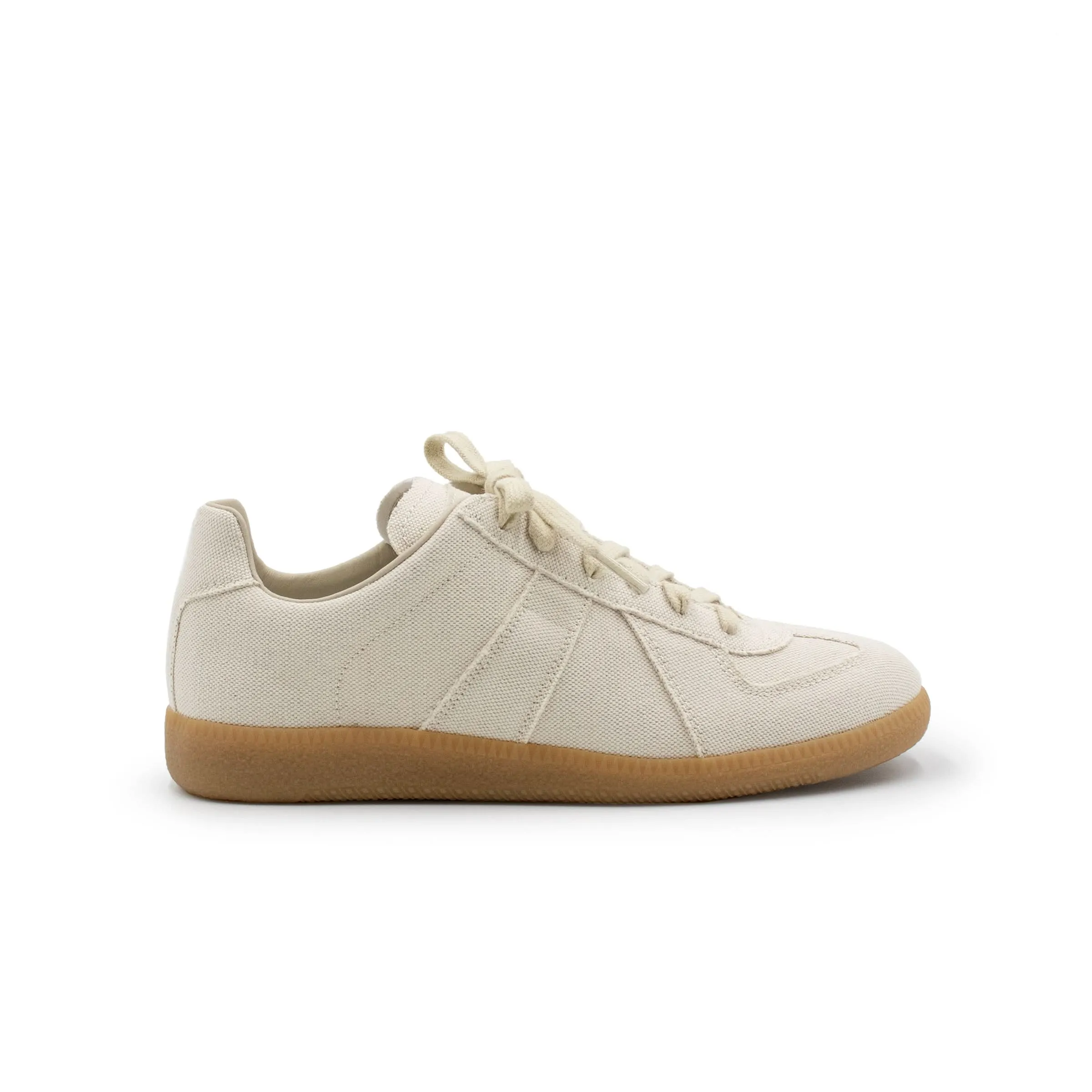 Replica Cut Out Sneakers in White Sand