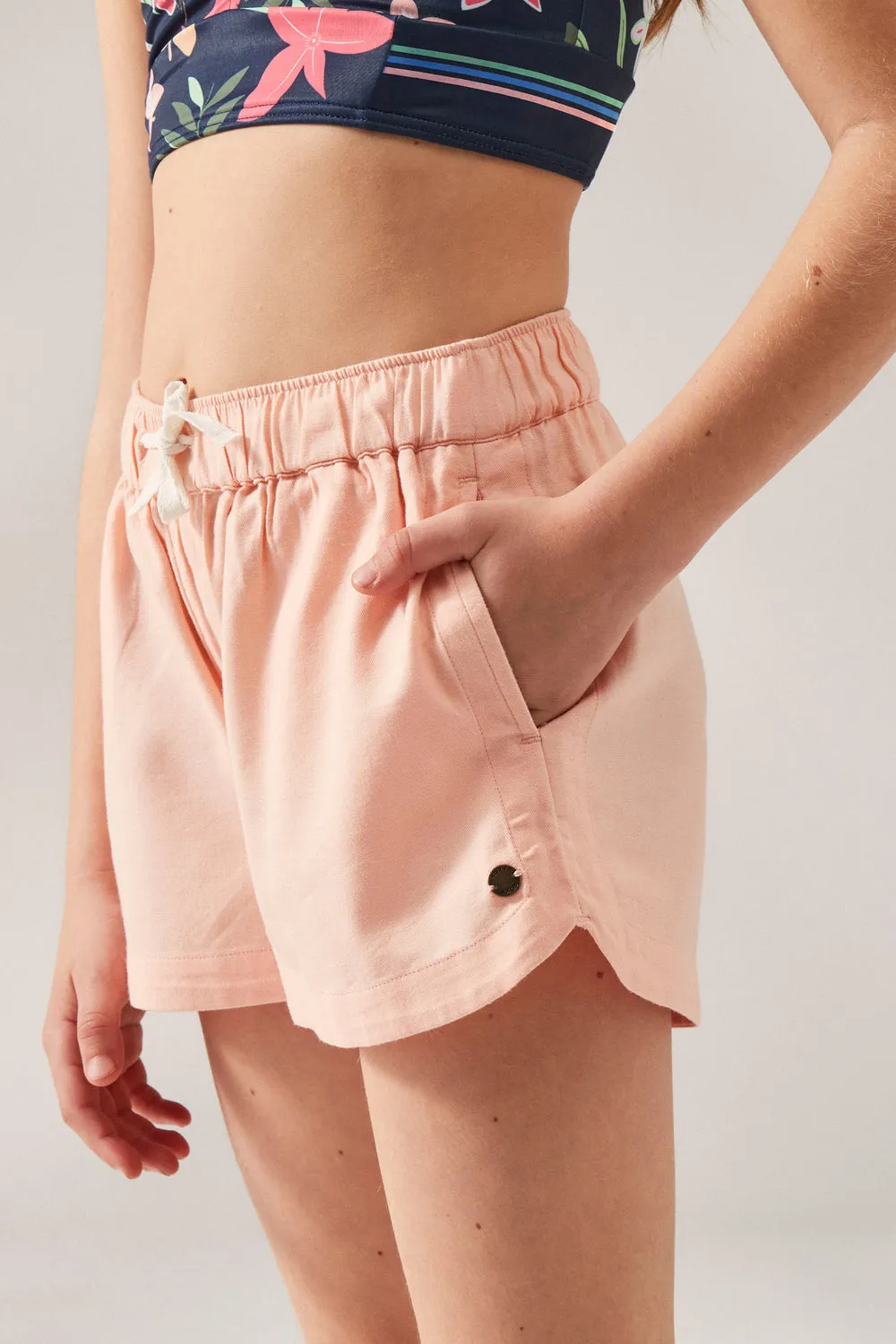 Roxy Una Mattina Girls Shorts - Peach Pearl