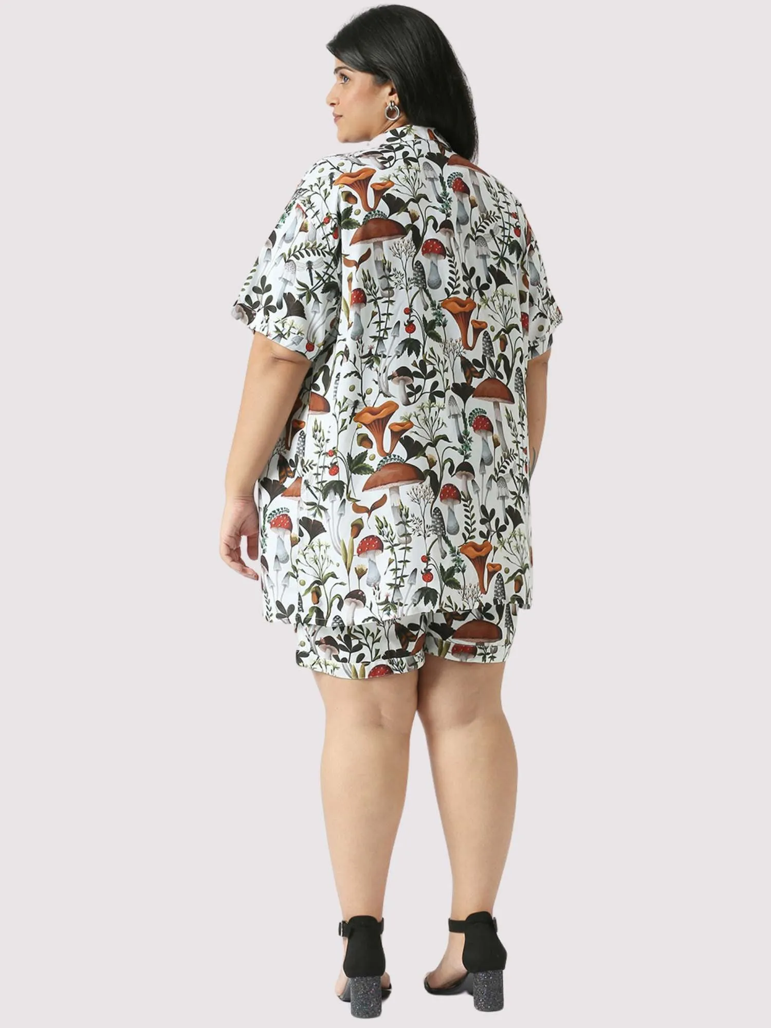 Sepia Wild Plus Size Women's Half Co-ord Set