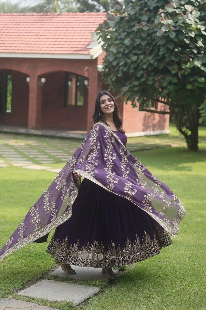 Sequined Bloom Gown