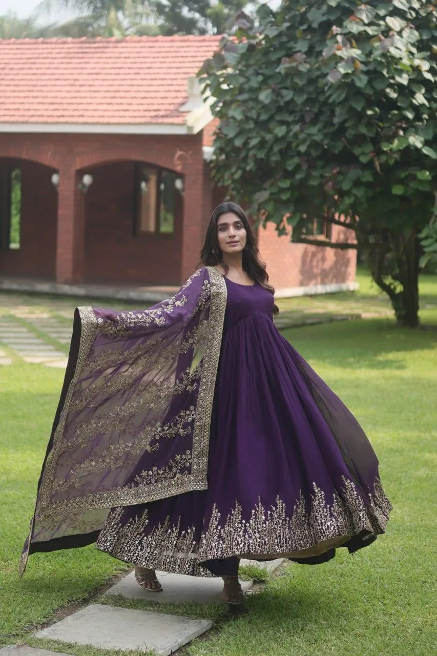 Sequined Bloom Gown