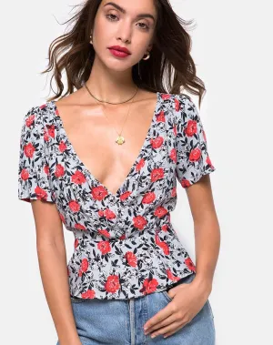 Shanina Top in Blooming Rose