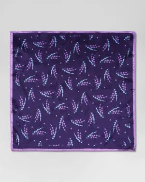 Silk Purple Printed Pocket Square - Rosemerry