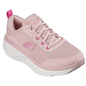 Skechers 150095 D'lux Walker 2.0-Radiant Rose Ladies Rose Pink Textile Vegan Lace Up Trainers