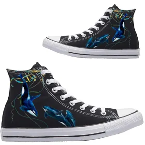 Southern Resident Killer Whales Black High Top Shoes