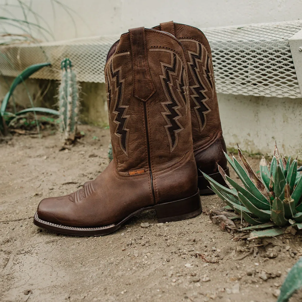 Square Toe Cowboy Boots Brown | Men's Square Toe Boots (H50027)