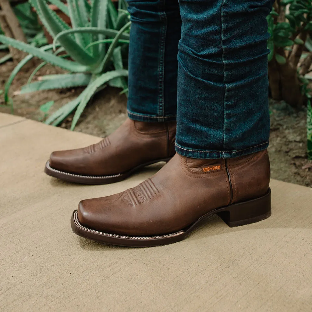 Square Toe Cowboy Boots Brown | Men's Square Toe Boots (H50027)