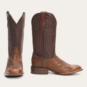 Stetson Men's Jackson Brown Ostrich Square Toe Boots 0212