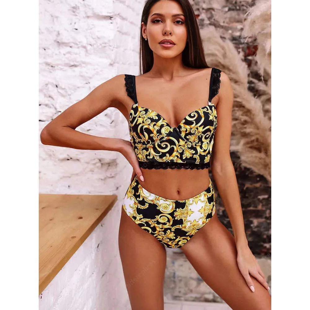 Suits Designer Bikini Bathing Swimwear Sexy Swim Suit One Piece Swimsuit Vintage Printed Floral Quick Drying Sun Protection Polyester