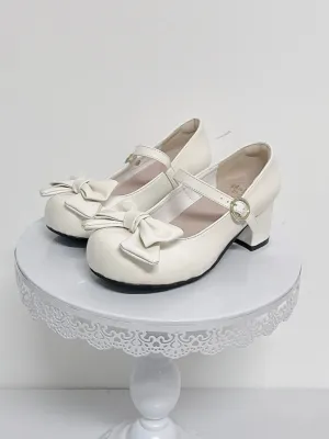 TAVIMART  -  Sweet Bow In Single Shoes For Girls With Thick Heels Round Heads Cute Jk Student Versatile Lolita Girls' Tea Party Single Shoes