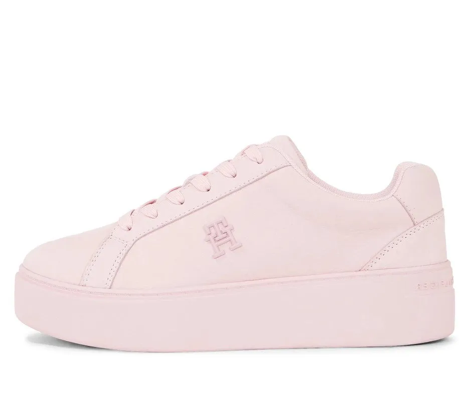 Tommy Hilfiger Womens Platform Court Sneaker Nubuck Whimsy Pink