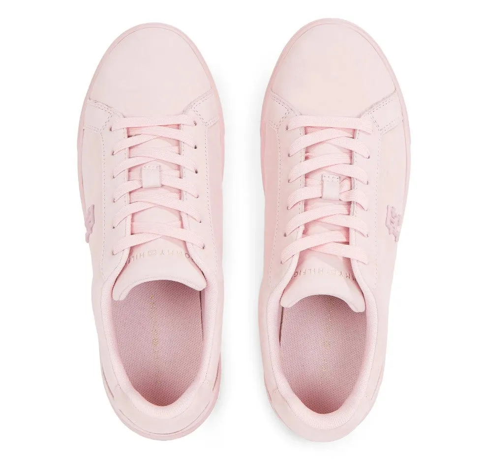 Tommy Hilfiger Womens Platform Court Sneaker Nubuck Whimsy Pink