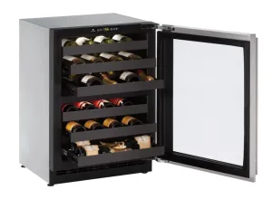 U-Line U2224ZWCS00B 2224zwc 24" Dual-zone Wine Refrigerator With Stainless Frame Finish and Field Reversible Door Swing (115 V/60 Hz)