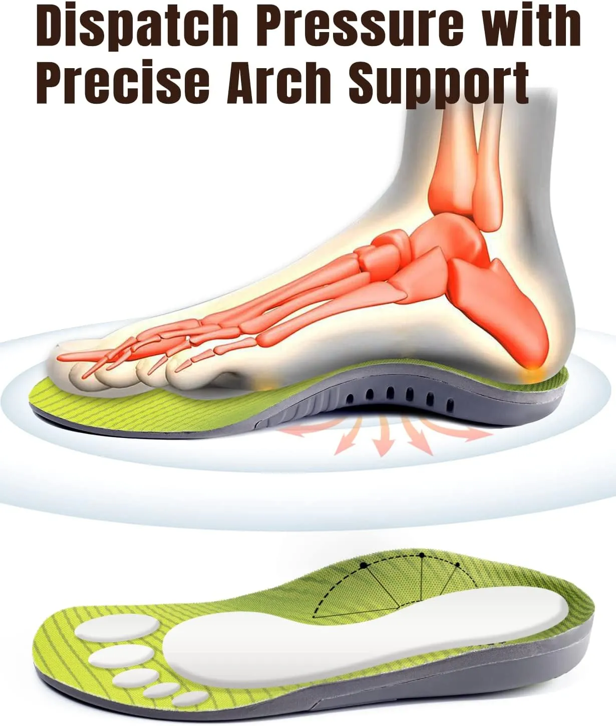 Unisex Plantar Fasciitis Pain Relief Insoles 270G