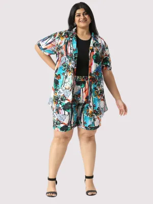 Wilding Plus Size Women's Half Co-ord Set